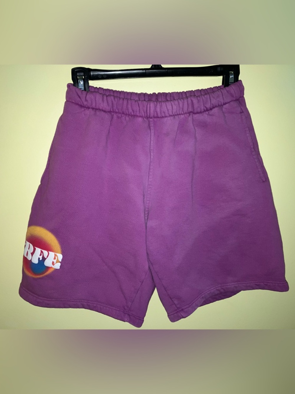 POPPI #BFE soda limited edition cotton fleece shorts size S small pink purple
